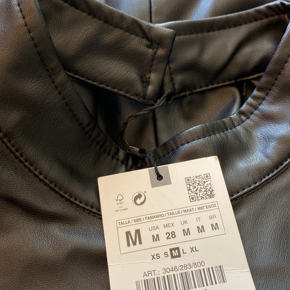 NWT Zara Faux Leather Cutout Back Mini Dress, Size M - Picture 9 of 10